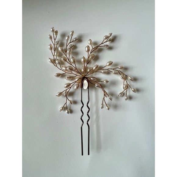 Jane Tran Bridal Hair Pin Genuine Pearls Decoration Wedding